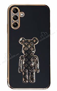 Eiroo Samsung Galaxy A04s Bearbrick Standlı Siyah Silikon Kılıf - 1