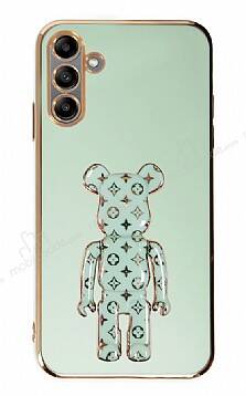 Eiroo Samsung Galaxy A04s Bearbrick Standlı Yeşil Silikon Kılıf - 1