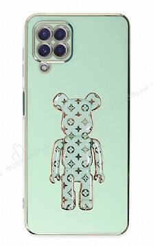 Eiroo Samsung Galaxy A12 / M12 Bearbrick Standlı Yeşil Silikon Kılıf - 1