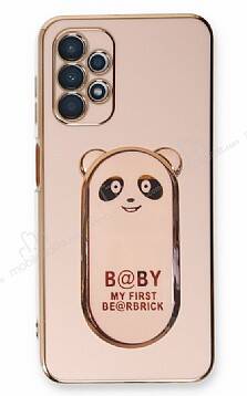 Eiroo Samsung Galaxy A13 4G Baby Panda Standlı Pembe Silikon Kılıf - 1