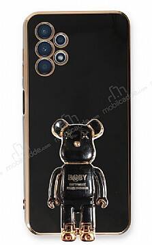 Eiroo Samsung Galaxy A13 Baby Bear Standlı Siyah Silikon Kılıf - 1