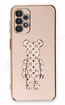 Eiroo Samsung Galaxy A13 Bearbrick Standlı Pembe Silikon Kılıf - 1