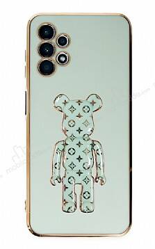 Eiroo Samsung Galaxy A13 Bearbrick Standlı Yeşil Silikon Kılıf - 1