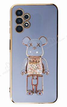 Eiroo Samsung Galaxy A13 Candy Bear Standlı Mavi Silikon Kılıf - 1