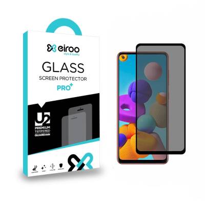 Eiroo Samsung Galaxy A21S Full Privacy Tempered Glass Cam Ekran Koruyucu - 1