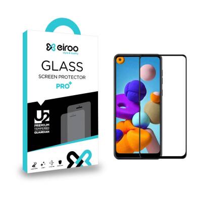 Eiroo Samsung Galaxy A21s Tempered Glass Full Siyah Cam Ekran Koruyucu - 1