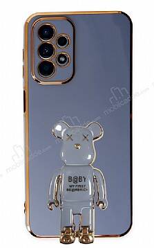 Eiroo Samsung Galaxy A23 Baby Bear Standlı Mavi Silikon Kılıf - 1