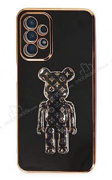 Eiroo Samsung Galaxy A23 Bearbrick Standlı Siyah Silikon Kılıf - 1