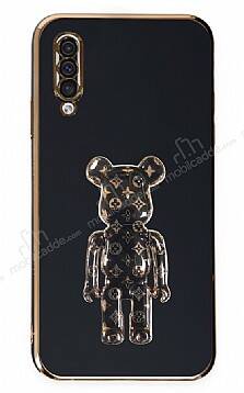 Eiroo Samsung Galaxy A30S Bearbrick Standlı Siyah Silikon Kılıf - 1