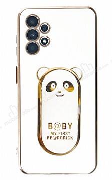 Eiroo Samsung Galaxy A33 5G Baby Panda Standlı Beyaz Silikon Kılıf - 1