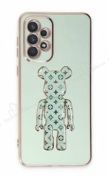 Eiroo Samsung Galaxy A33 5G Bearbrick Standlı Yeşil Silikon Kılıf - 1