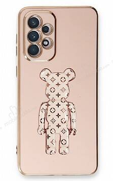 Eiroo Samsung Galaxy A53 5G Bearbrick Standlı Pembe Silikon Kılıf - 1