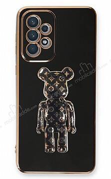 Eiroo Samsung Galaxy A53 5G Bearbrick Standlı Siyah Silikon Kılıf - 1