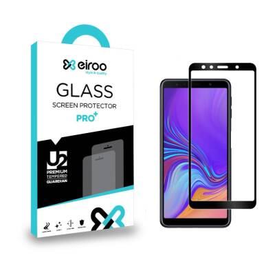 Eiroo Samsung Galaxy A7 2018 Tempered Glass Full Siyah Cam Ekran Koruyucu - 1