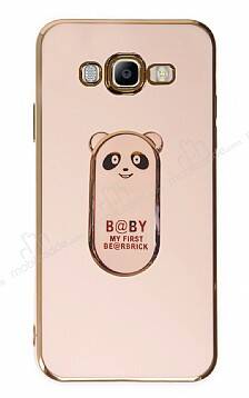 Eiroo Samsung Galaxy J7/ J7 Core Baby Panda Standlı Pembe Silikon Kılıf - 1