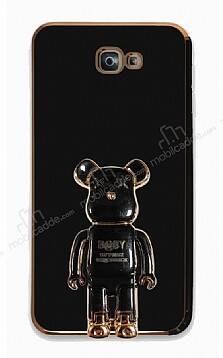 Eiroo Samsung Galaxy J7 Prime Baby Bear Standlı Siyah Silikon Kılıf - 1