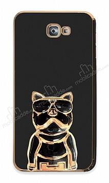 Eiroo Samsung Galaxy J7 Prime Bulldog Standlı Siyah Silikon Kılıf - 1