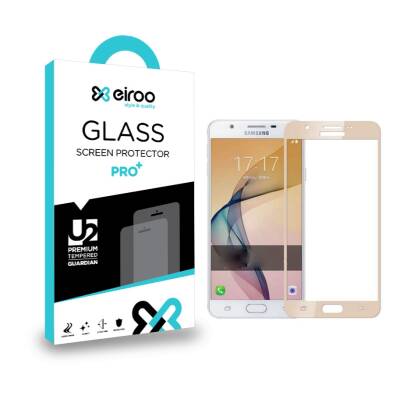 Eiroo Samsung Galaxy J7 Prime / J7 Prime 2 Tempered Glass Gold Full Cam Ekran Koruyucu - 1