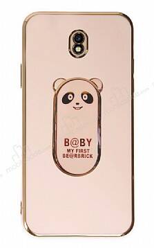 Eiroo Samsung Galaxy J7 Pro 2017 Baby Panda Standlı Pembe Silikon Kılıf - 1