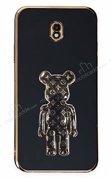 Eiroo Samsung Galaxy J7 Pro 2017 Bearbrick Standlı Siyah Silikon Kılıf - 1