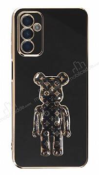 Eiroo Samsung Galaxy M13 Bearbrick Standlı Siyah Silikon Kılıf - 1