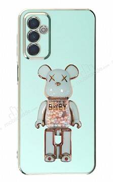 Eiroo Samsung Galaxy M13 Candy Bear Standlı Yeşil Silikon Kılıf - 1