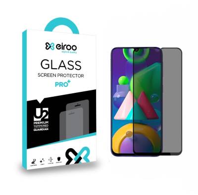 Eiroo Samsung Galaxy M21 Full Privacy Tempered Glass Cam Ekran Koruyucu - 1