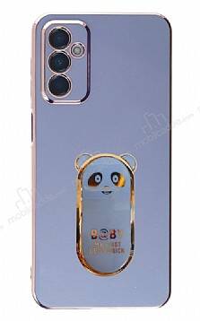 Eiroo Samsung Galaxy M23 Baby Panda Standlı Mavi Silikon Kılıf - 1