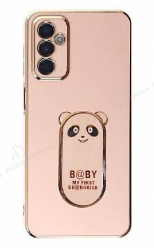 Eiroo Samsung Galaxy M23 Baby Panda Standlı Pembe Silikon Kılıf - 1