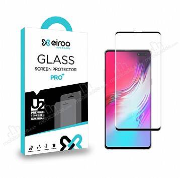 Eiroo Samsung Galaxy Note 10 Plus Tempered Glass Siyah Curve Cam Ekran Koruyucu - 1