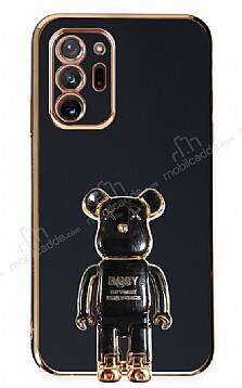 Eiroo Samsung Galaxy Note 20 Ultra Baby Bear Standlı Siyah Silikon Kılıf - 1