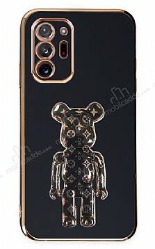 Eiroo Samsung Galaxy Note 20 Ultra Bearbrick Standlı Siyah Silikon Kılıf - 1