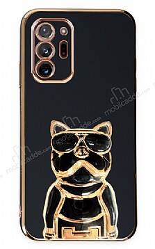 Eiroo Samsung Galaxy Note 20 Ultra Bulldog Standlı Siyah Silikon Kılıf - 1