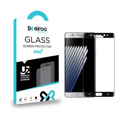 Eiroo Samsung Galaxy Note FE Tempered Glass Curve Siyah Cam Ekran Koruyucu - 1