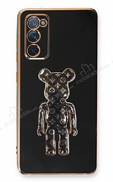 Eiroo Samsung Galaxy S20 FE Bearbrick Standlı Siyah Silikon Kılıf - 1