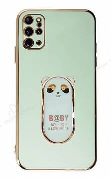 Eiroo Samsung Galaxy S20 Plus Baby Panda Standlı Yeşil Silikon Kılıf - 1