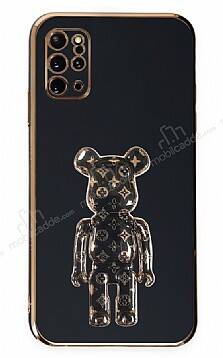 Eiroo Samsung Galaxy S20 Plus Bearbrick Standlı Siyah Silikon Kılıf - 1