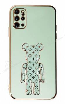 Eiroo Samsung Galaxy S20 Plus Bearbrick Standlı Yeşil Silikon Kılıf - 1