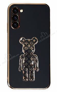 Eiroo Samsung Galaxy S23 Bearbrick Standlı Siyah Silikon Kılıf - 1