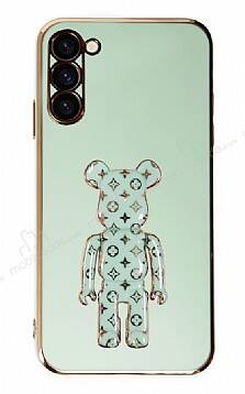 Eiroo Samsung Galaxy S23 Bearbrick Standlı Yeşil Silikon Kılıf - 1