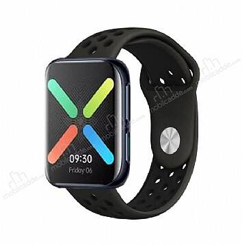 Eiroo Samsung Galaxy Watch 3 41 mm Silikon Spor Siyah Kordon - 1