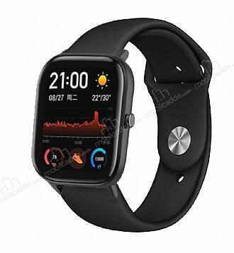 Eiroo Samsung Galaxy Watch 3 41 mm Spor Silikon Siyah Kordon - 1