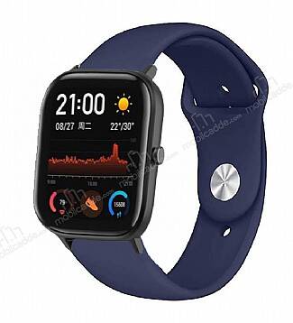 Eiroo Samsung Galaxy Watch 42 mm Spor Silikon Lacivert Kordon - 1