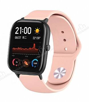 Eiroo Samsung Galaxy Watch 42 mm Spor Silikon Sand Pink Kordon - 1