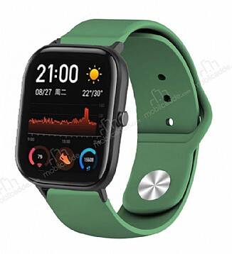 Eiroo Samsung Galaxy Watch Active 2 44 mm Spor Silikon Koyu Yeşil Kordon - 1