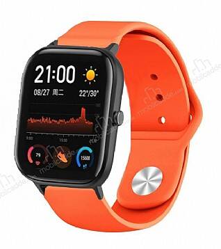 Eiroo Samsung Galaxy Watch Active 2 44 mm Spor Silikon Turuncu Kordon - 1