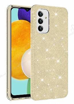 Eiroo Silvery Samsung Galaxy A04s Simli Gold Silikon Kılıf - 1