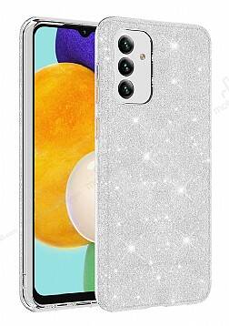 Eiroo Silvery Samsung Galaxy A04s Simli Silver Silikon Kılıf - 1