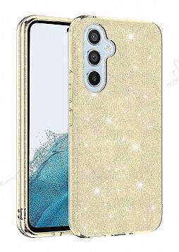 Eiroo Silvery Samsung Galaxy A34 Simli Gold Silikon Kılıf - 1