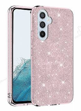 Eiroo Silvery Samsung Galaxy A34 Simli Pembe Silikon Kılıf - 1